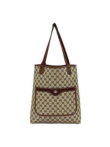 Gucci GUCCI Old Gucci Sherry Line GG Logo Pattern Leather Tote Bag Handbag Brown 40623 (view 1)