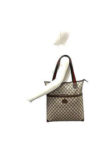 Gucci GUCCI Vintage Sherry Line GG Logo Leather Tote Bag/Handbag, Brown, 28366 (view 2)