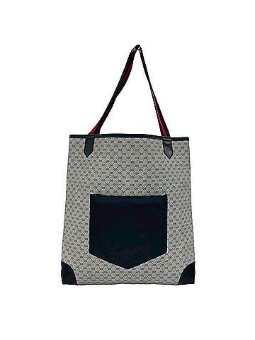 Gucci GUCCI Old Gucci Sherry Line Micro GG Logo Pattern Leather Tote Bag Handbag Navy 33423 (view 1)