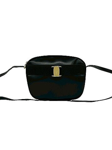 Salvatore Ferragamo Salvatore Ferragamo Vintage Vara Ribbon Leather Shoulder Bag, Black, 45087 (view 1)