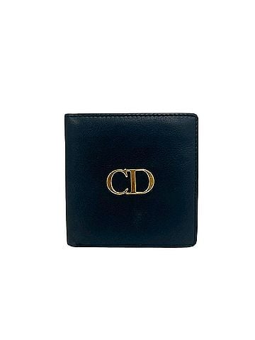 Christian Dior Christian Dior Vintage CD Logo Leather Bi-fold Mini Wallet, Navy Blue, 46052 (view 1)