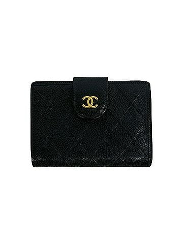 Chanel CHANEL Bicolore Coco Mark Caviar Skin Leather Clasp Bi-fold Wallet Black 30743 (view 1)
