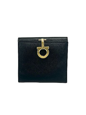 Salvatore Ferragamo Salvatore Ferragamo Vintage Gancini Hardware Leather Bi-fold Wallet Black 92133 (view 1)