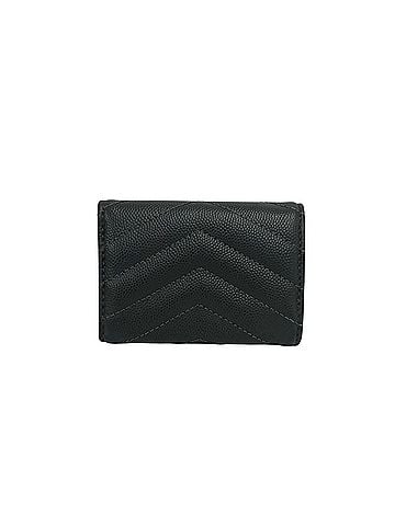 Yves Saint Laurent Yves Saint Laurent SAINT LAURENT PARIS YSL Cassandra Logo Leather Tri-fold Mini Wallet, Gray, 95277 (view 2)