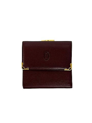 Cartier CARTIER Cartier Must Line Leather Tri-fold Wallet Mini Coin Purse Wine Red 10260 (view 1)