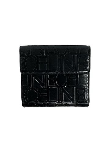 Céline CELINE Logo Embossed Leather Tri-fold Wallet, Mini Coin Purse, Business Card Holder/Card Case, Black 10319 (view 1)