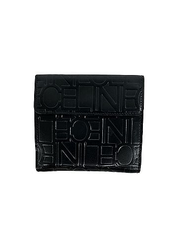 Céline CELINE Logo Embossed Leather Tri-fold Wallet, Mini Coin Purse, Business Card Holder/Card Case, Black 10319 (view 2)