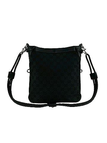 Gucci GUCCI GG Canvas Leather Genuine Shoulder Bag Sacoche Pouch Crossbody Black 74349 (view 1)