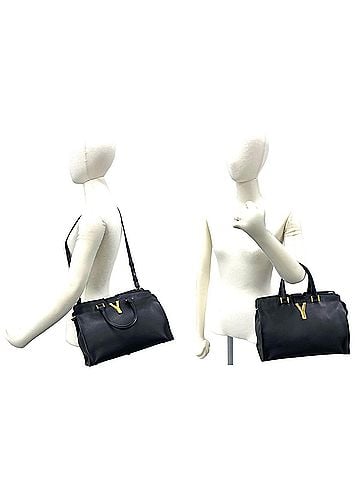 Saint Laurent Yves Saint Laurent SAINT LAURENT PARIS Petite Cabas Leather 2-way Handbag/Shoulder Bag, Black, 52426 (view 2)