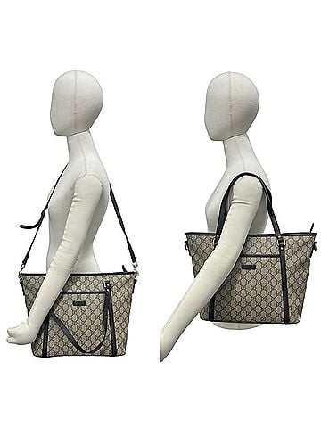Gucci GUCCI GG Supreme Logo Pattern Leather 2-Way Shoulder Bag/Tote Bag/Handbag Brown 20886 (view 2)