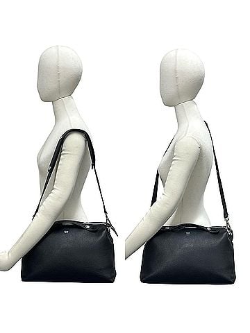 Fendi FENDI By The Way Logo Studded Leather 2-Way Shoulder Bag/Handbag, Black, 76658 (view 2)
