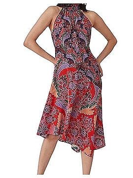 Anthropologie Victoria Poveda Silk Halter Midi Cocktail Dress (view 2)