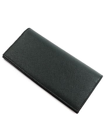 Prada PRADA Prada Saffiano Leather Wallet Long Emerald Green 2MV836_QME_F077U Men's (view 2)