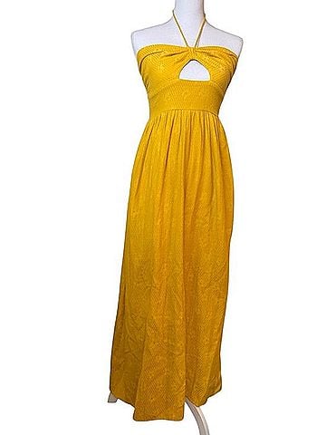 Billabong The Salty Blonde Terry Cloth Halter Maxi Dress Casual Dress (view 1)