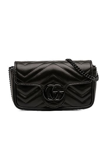 Gucci Mini GG Marmont Matelasse Calfskin Monochrome Flap Crossbody (view 1)