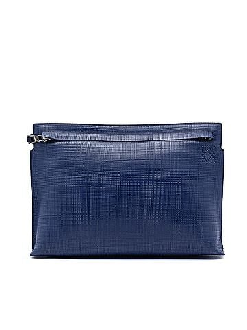 Loewe Large Linen Embossed Calfskin Anagram T Pouch (view 1)