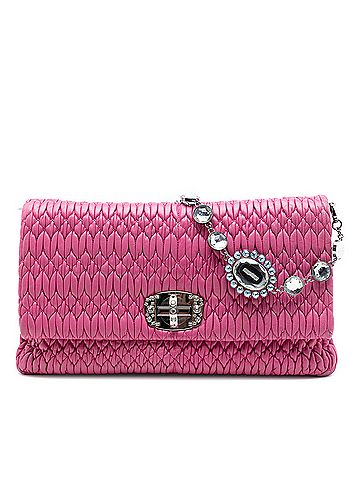 Miu Miu Matelasse Nappa Crystal Chain Satchel (view 1)
