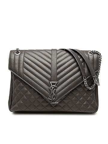 Saint Laurent Large Triquilt Sheepskin Monogram College Bag (view 1)