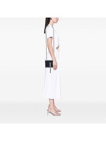 Saint Laurent Small Croc Embossed Leather Monogram Kate Tassel Crossbody (view 2)