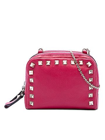 Valentino Leather Rockstud Double Zip Chain Crossbody (view 1)