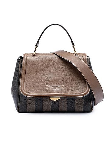 Fendi Pequin Coated Canvas and Leather Silvana Satchel (view 1)