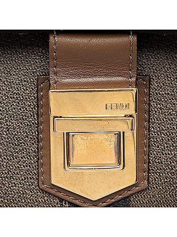 Fendi Pequin Coated Canvas and Leather Silvana Satchel (view 2)