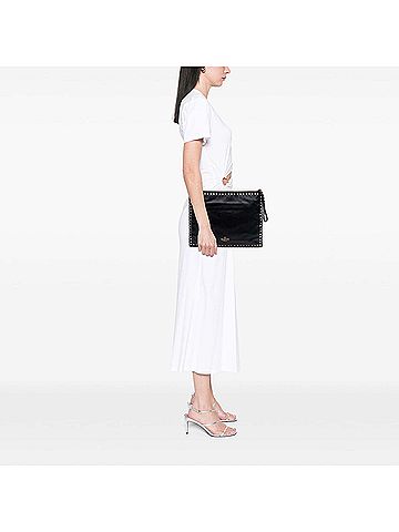 Valentino Large Leather Rockstud Clutch (view 2)