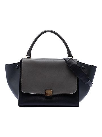 Céline Medium Tricolor Leather Trapeze Satchel (view 1)