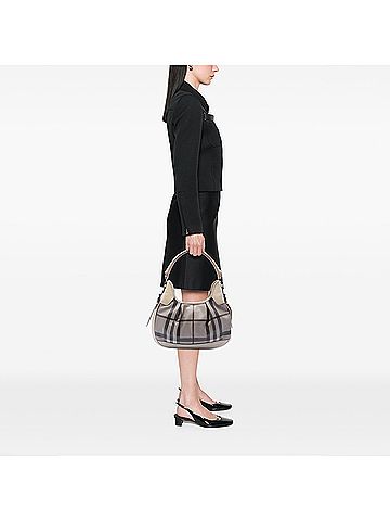 Burberry Smoke Check Coated Canvas Brooklyn Hobo (view 2)