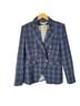 Veronica Beard 59% Wool 33% Cotton 8% Linen 100% Polyester Plaid Blue Blazer Size 10 - photo 1
