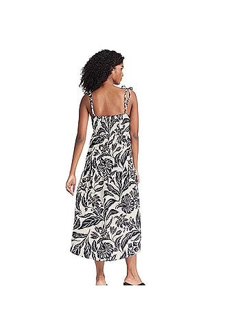 Who What Wear Batik Floral Birch High-Low Tiered Dress Casual Dress (view 2)