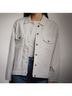Eileen Fisher Solid White Denim Jacket Size L - photo 7