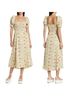 Astr 100% Polyester Floral Green Yellow Cocktail Dress Size M - photo 4