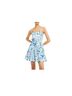 Aqua 100% Polyester Floral Blue White Cocktail Dress Size M - photo 1