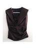 Talbot Runhof Solid Brown Sleeveless Blouse Size 8 - photo 9