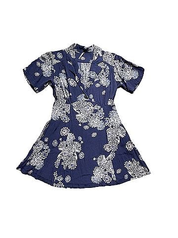 Free People Blue Hawaii Floral Short Sleeves  Casual Dress (view 1)