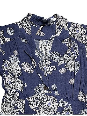Free People Blue Hawaii Floral Short Sleeves  Casual Dress (view 2)