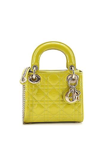 Christian Dior Lady Dior Chain Bag Cannage Quilt Patent Mini (view 1)