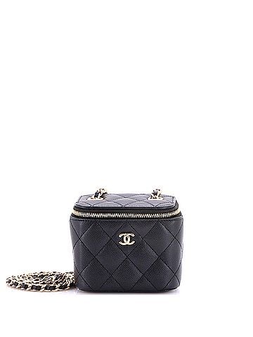 Chanel Classic Vanity Case with Chain Quilted Caviar Mini (view 1)