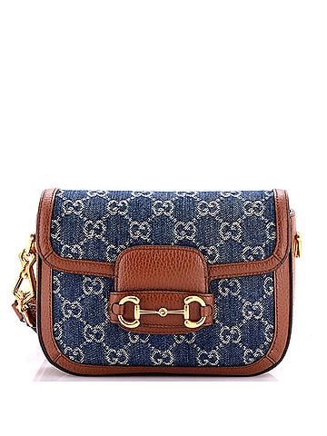 Gucci Horsebit 1955 Shoulder Bag GG Denim Mini (view 1)