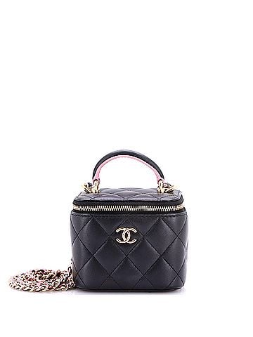Chanel Classic Top Handle Vanity Case with Chain Quilted Lambskin Mini (view 1)
