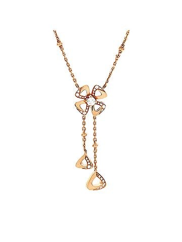 Bvlgari Fiorever Drop Pendant Necklace 18K Rose Gold and Diamonds (view 1)