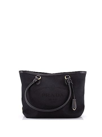 Prada Logo Open Tote Canvas Small (view 1)