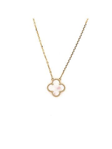 Van Cleef & Arpels Vintage Alhambra Pendant Necklace 18K Yellow Gold and Mother of Pearl (view 1)