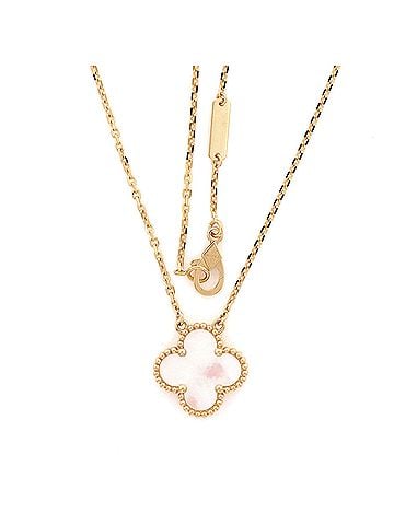 Van Cleef & Arpels Vintage Alhambra Pendant Necklace 18K Yellow Gold and Mother of Pearl (view 2)