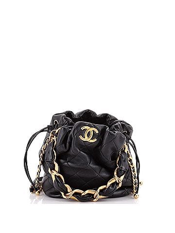 Chanel Pearl Crown Drawstring Bucket Bag Quilted Lambskin (view 1)