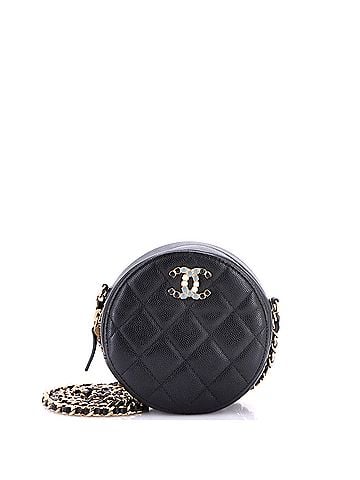 Chanel Coco Candy Round Clutch with Chain Quilted Caviar (view 1)