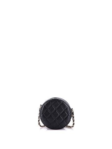 Chanel Coco Candy Round Clutch with Chain Quilted Caviar (view 2)