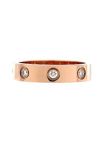 Cartier Love Wedding Band 8 Diamonds Ring 18K Rose Gold with Diamonds (view 1)