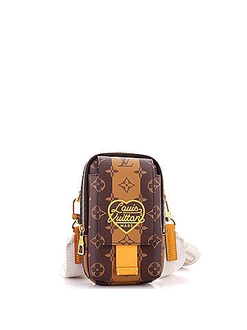 Louis Vuitton Nigo Flap Double Phone Pouch Limited Edition Stripes Monogram Canvas (view 1)